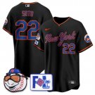 Men's New York Mets #22 Juan Soto Black 2025 Spring Training Stitched Baseball Jersey