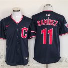 Men's Cleveland Guardians #11 Jose Ramirez Navy Stitched Baseball Jersey