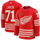 Men's Detroit Red Wings #71 Dylan Larkin Red 2025 With C Patch Centennial Jersey
