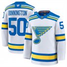 Men's St. Louis Blues #50 Jordan Binnington White 2024-25 Away Stitched Jersey