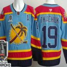Men's Florida Panthers #19 Matthew Tkachuk Blue 2025 Stanley Cup Champions Jersey