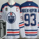 Men's Edmonton Oilers #93 Ryan Nugent Hopkins White 2025 Stanley Cup Final Jersey