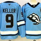Men's Utah Mammoth #9 Clayton Keller Blue 2025 With C Patch Stitched Jersey