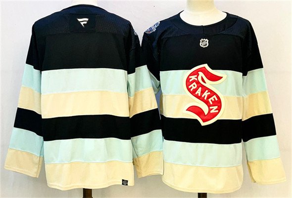 Men's Seattle Kraken Blank Deep Sea Blue Winter Classic With A Patch Jersey