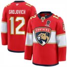 Men's Florida Panthers #12 Jonah Gadjovich Red Home 2025 Stanley Cup Jersey