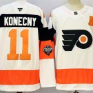 Men's Philadelphia Flyers #11 Travis Konecny White 2024-25 With A Patch Jersey
