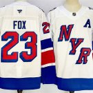Men's New York Rangers #23 Adam Fox White 2024-25 Stadium Series Stitched Jersey