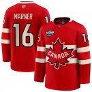 Men's Canada #16 Mitch Marner Red 2025 4 Nations Face-Off Premium Jersey