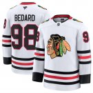 Men's Chicago Blackhawks #98 Connor Bedard White 2024-25 Away Stitched Jersey