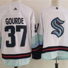 Mens Seattle Kraken #37 Yanni Gourde Adidas Away White Jersey