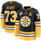 Men's Boston Bruins #73 Charlie McAvoy Black 100th Anniversary With Patch Jersey