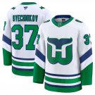 Men's Carolina Hurricanes #37 Andrei Svechnikov White 2024-25 Throwback Jersey