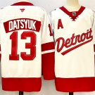 Men's Detroit Red Wings #13 Pavel Datsyuk White Red 2024-25 With A Patch Jersey
