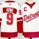 Men's Detroit Red Wings #9 Gordie Howe White Red 2024-25 With C Patch Jersey