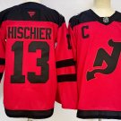 Men's New Jersey Devils #13 Nico Hischier Red 2024-25 With C Patch Stitched Jersey