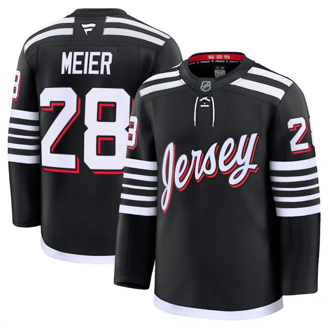 Men's New Jersey Devils #28 Timo Meier Black 2024-25 Alternate Stitched Jersey