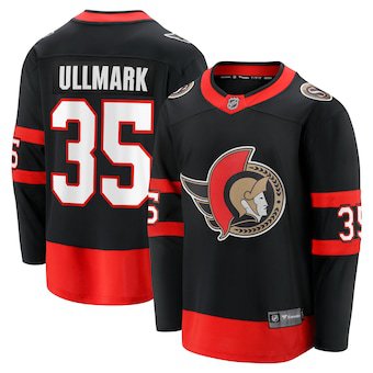Men's Ottawa Senators #35 Linus Ullmark Fanatics Black Home Premier Breakaway Jersey