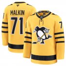 Men's Pittsburgh Penguins #71 Evgeni Malkin Gold 2025 Alternate Stitched Jersey