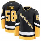 Men's Pittsburgh Penguins #58 Kris Letang Black 2024-25 Alternate Stitched Jersey