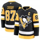 Men's Pittsburgh Penguins #87 Sidney Crosby Black 2024-25 Home Stitched Jersey