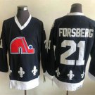 Men's Quebec Nordiques #21 Peter Forsberg White CCM Throwback Stitched Jersey