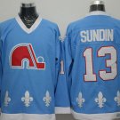 Men's Quebec Nordiques #13 Mats Sundin Light Blue CCM Vintage Throwback Jersey