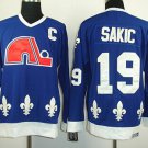 Quebec Nordiques #19 Joe Sakic Navy Blue Throwback CCM Jersey