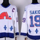Quebec Nordiques #19 Joe Sakic White Throwback CCM Jersey