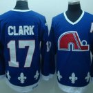 Quebec Nordiques #17 Wendel Clark Navy Blue Throwback CCM Jersey