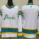 Men's San Jose Sharks Blank White 2022 Reverse Retro Stitched Jersey