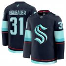 Men's Seattle Kraken #31 Philipp Grubauer Navy 2024-25 Home Stitched Jersey
