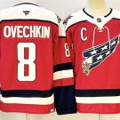 Men's Washington Capitals #8 Alexander Ovechkin Red With C Patch Stitched Jersey