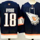 Men's Edmonton Oilers #18 Zach Hyman Navy Reverse Retro Primegreen Jersey