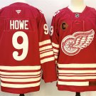 Men's Detroit Red Wings #9 Gordie Howe Red 2025-26 With C Patch Jersey