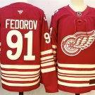 Men's Detroit Red Wings #91 Sergei Fedorov Red 2025-26 Centennial Jersey