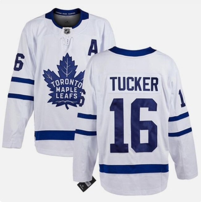 Men's Toronto Maple Leafs #16 Darcy Tucker White With A Patch Stitched Jersey