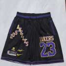 Men's Los Angeles Lakers Retro Basketball Black Shorts With Patch 23