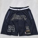 Men's Los Angeles Lakers Retro Basketball Navy Blue Shorts With Patch 24