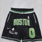 Men's Boston Celtics Basketball Retro Shorts Black With 0