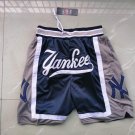 Men's New York Yankees JUST DON Basketball Shorts Navy Zipper Pants
