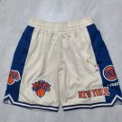 Men's New York Knicks Swingman Basketball Short Cream Zipper pocket Shorts