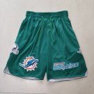 Men's Dolphins JUST DON Basketball Shorts Green Teal Zipper Pants