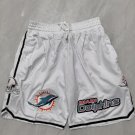Men's Dolphins JUST DON Basketball Shorts White Zipper Pants