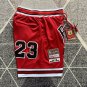 Men's Chicago Bulls JUST DON Basketball Retro Shorts Red Zipper Pants With 23