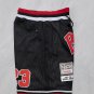 Men's Chicago Bulls JUST DON Basketball Retro Shorts Black Zipper Pants With 23