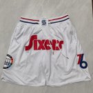 Men's Philadelphia 76ers Swingman Basketball City Short White Zipper pocket Shorts