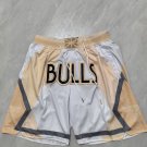 Men's Chicago Bulls Swingman Basketball City Short Cream White Zipper pocket Shorts
