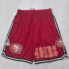 Men's San Francisco 49ers JUST DON Basketball Shorts Red Zipper Pants