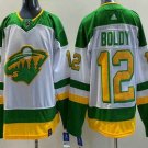 Men's Minnesota Wild #12 Matt Boldy White Reverse Retro Authentic Jersey