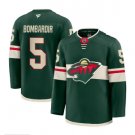 Men's Minnesota Wild Retired Player #5 Brad Bombardir Fanatics Home Green Premium Player Jersey